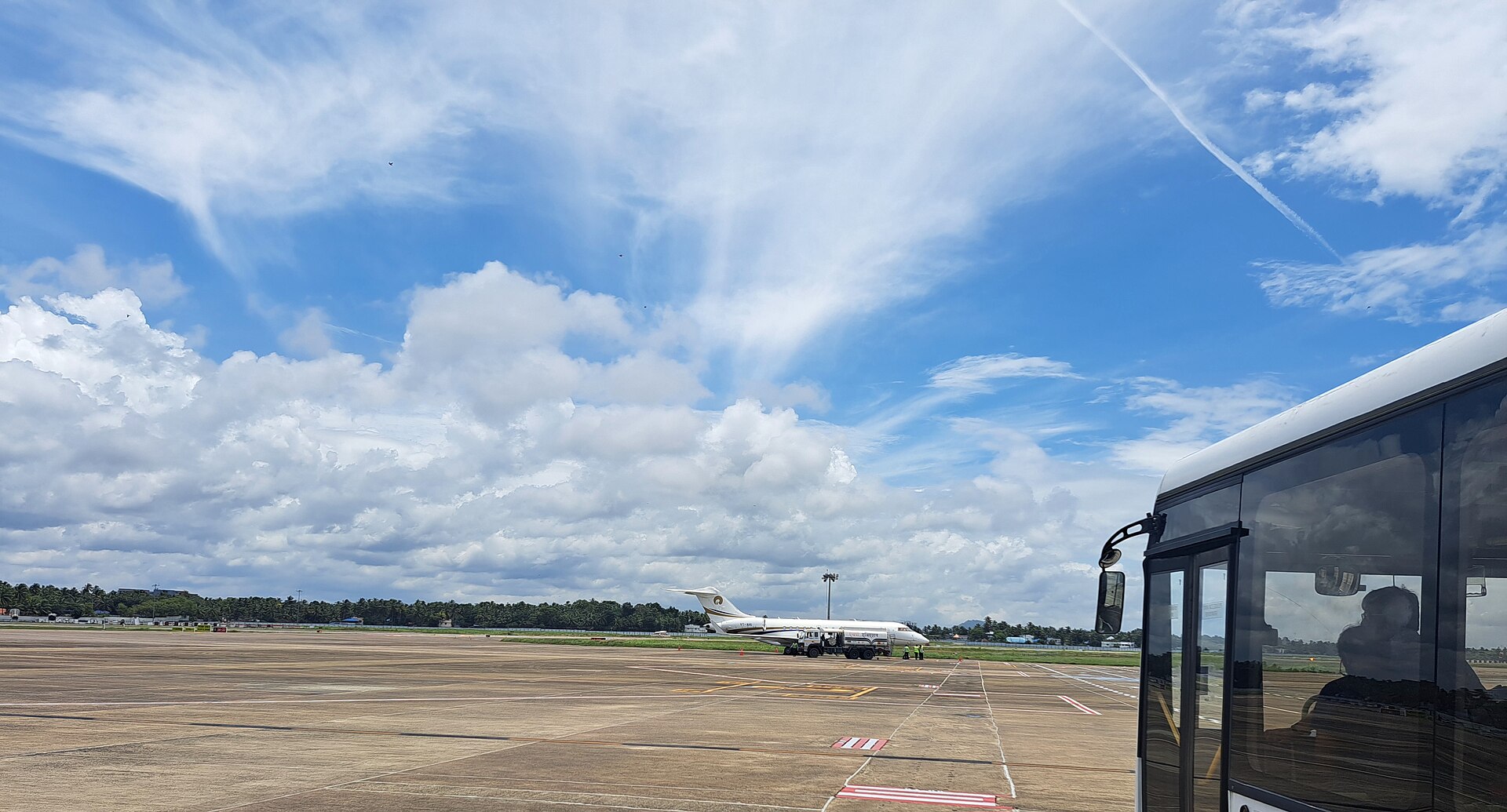 Bombardier Global 6000 heavy jet at Trivandrum International Airport