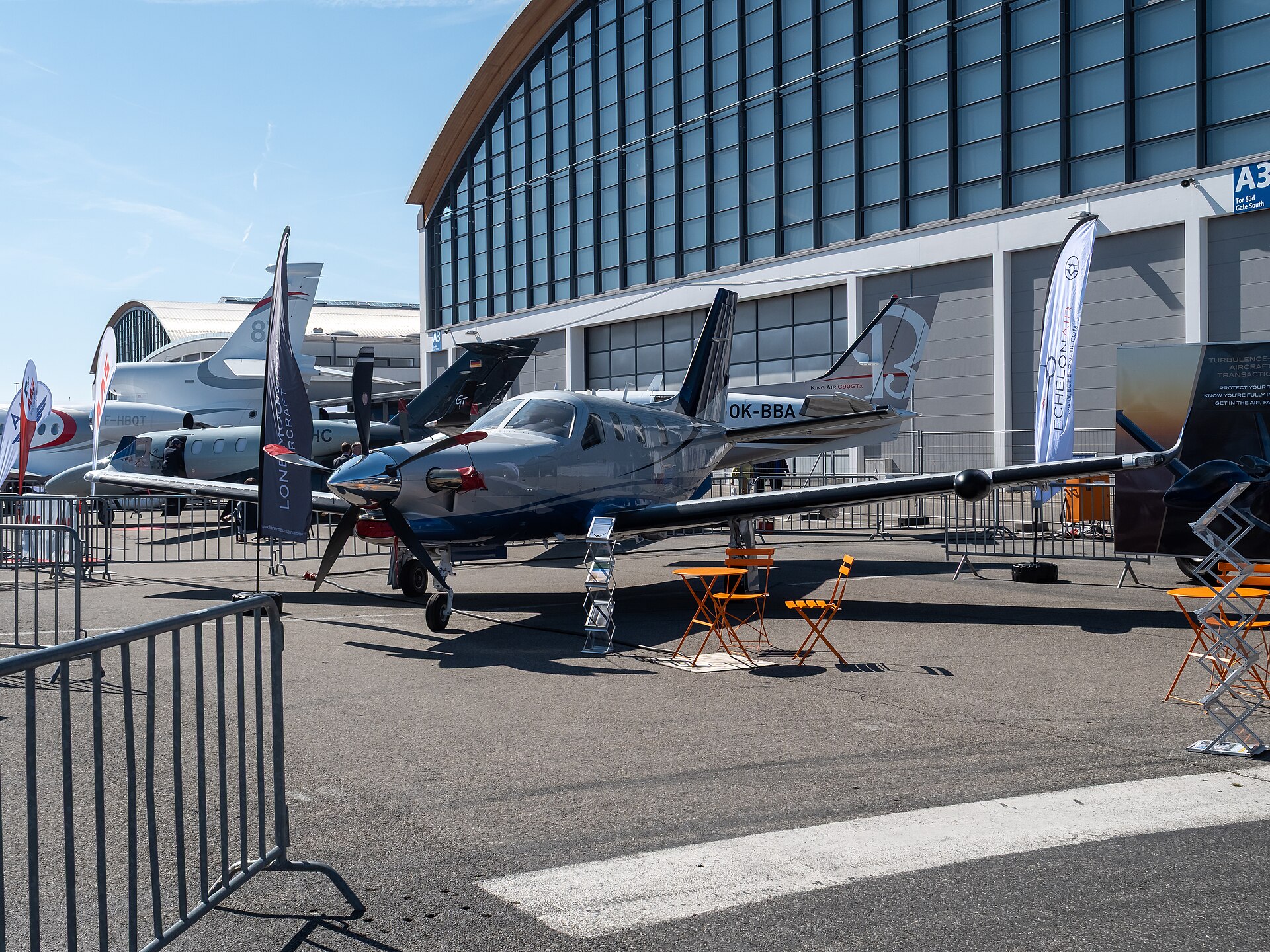 Daher TBM 940 single-engine turboprop on static display