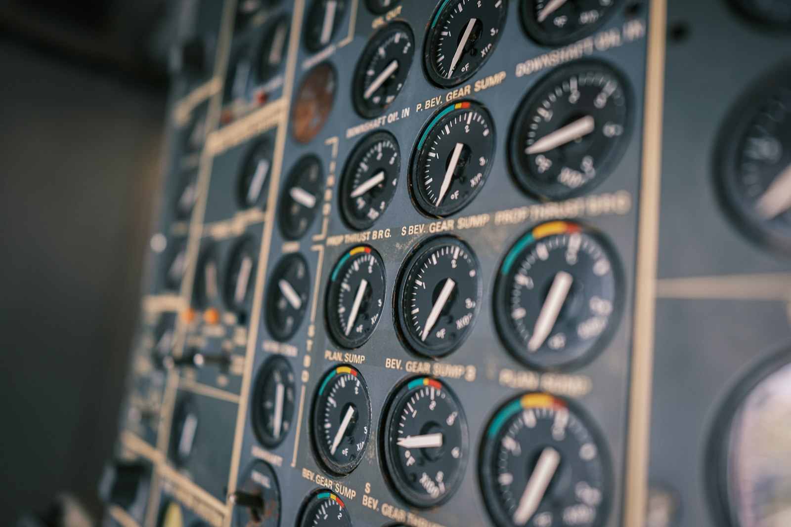 Close-up of a business jet cockpit instrument panel